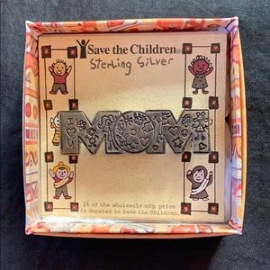 Sterling Silver Save the Children MOM Broach